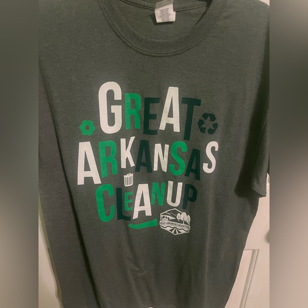 Gildan Dark Gray T-Shirt with Vibrant Green and White Design